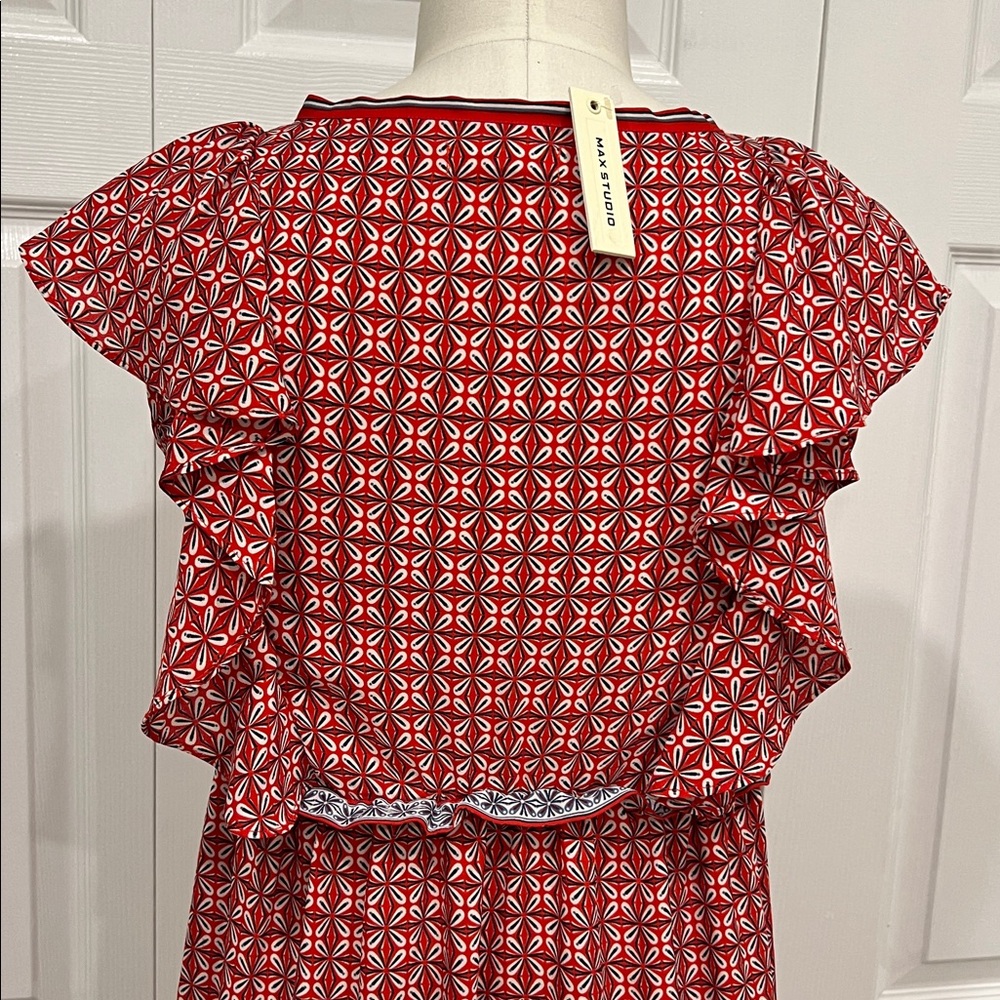 Red Patterned Maxi Dress - Picture 8 of 9